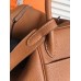 Hermes Brown Clemence Lindy 30cm Bag