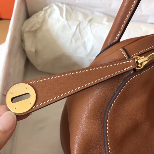 Replica Hermes Lindy 26 Handmade Bag In Gold Swift Calfskin