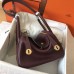 Hermes Bordeaux Lindy 26cm Clemence Handmade Bag