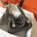 Hermes Gris Mouette Lindy 26cm Clemence Handmade Bag