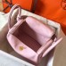 Hermes Pink Lindy 26cm Clemence Handmade Bag