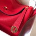 Hermes Red Lindy 26cm Clemence Handmade Bag