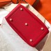 Hermes Red Lindy 26cm Clemence Handmade Bag