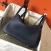 Hermes Dark Blue Lindy 26cm Clemence Handmade Bag