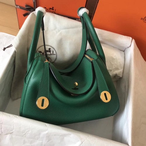 Hermes 26cm Vert Anglais Evercolor Leather Palladium Plated