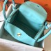 Hermes Blue Atoll Lindy 30cm Swift Handmade Bag