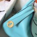 Hermes Blue Atoll Lindy 30cm Swift Handmade Bag