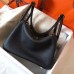 Hermes Black Lindy 30cm Clemence Handmade Bag