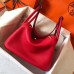 Hermes Red Lindy 30cm Clemence Handmade Bag