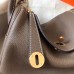 Hermes Taupe Lindy 30cm Clemence Handmade Bag