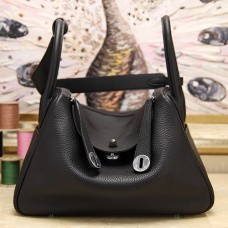 Hermes Black Clemence Lindy 30cm Bag Hermes Black Clemence Lindy 30cm Bag