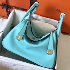 Hermes Blue Atoll Lindy 26cm Swift Handmade Bag Hermes Blue Atoll Lindy 26cm Swift Handmade Bag