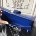 Hermes Medor Clutch Bag In Blue Crocodile Leather