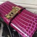 Hermes Medor Clutch Bag In Fuchsia Crocodile Leather