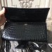 Hermes Medor Clutch Bag In Black Crocodile Leather