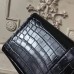 Hermes Medor Clutch Bag In Black Crocodile Leather