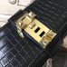 Hermes Medor Clutch Bag In Black Crocodile Leather