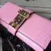 Hermes Medor Clutch Bag In Pink Crocodile Leather