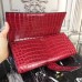 Hermes Medor Clutch Bag In Red Crocodile Leather