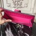 Hermes Medor Clutch Bag In Rose Red Crocodile Leather