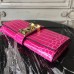 Hermes Medor Clutch Bag In Rose Red Crocodile Leather