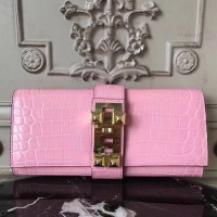Hermes Medor Clutch Bag In Pink Crocodile Leather Hermes Medor Clutch Bag In Pink Crocodile Leather