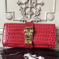 Hermes Medor Clutch Bag In Red Crocodile Leather Hermes Medor Clutch Bag In Red Crocodile Leather