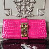 Hermes Medor Clutch Bag In Rose Red Crocodile Leather Hermes Medor Clutch Bag In Rose Red Crocodile Leather
