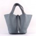 Hermes Picotin Lock Bag In Blue Lin Leather