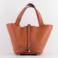 Hermes Picotin Lock Bag In Orange Leather