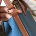 Hermes Bicolor Picotin Lock PM 18cm Blue Jean Bag