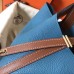 Hermes Bicolor Picotin Lock PM 18cm Blue Jean Bag