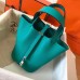 Hermes Blue Paon Picotin Lock PM 18cm Handmade Bag