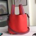 Hermes Red Picotin Lock 18cm Bag With Braided Handles