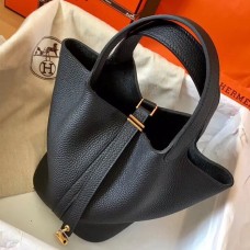 Hermes Black Picotin Lock MM 22cm Handmade Bag Hermes Black Picotin Lock MM 22cm Handmade Bag