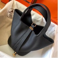 Hermes Black Picotin Lock PM 18cm Handmade Bag Hermes Black Picotin Lock PM 18cm Handmade Bag