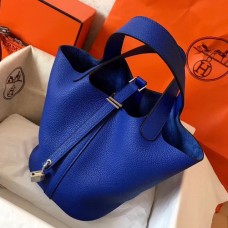 Hermes Blue Electric Picotin Lock MM 22cm Handmade Bag Hermes Blue Electric Picotin Lock MM 22cm Handmade Bag