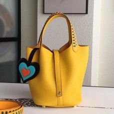 Hermes Yellow Picotin Lock 18cm Bag With Braided Handles Hermes Yellow Picotin Lock 18cm Bag With Braided Handles