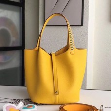 Hermes Yellow Picotin Lock 22cm Braided Handles Bag Hermes Yellow Picotin Lock 22cm Braided Handles Bag
