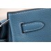 Hermes So Kelly 22cm Bag In Jean Blue Leather