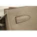 Hermes So Kelly 22cm Bag In Grey Leather