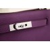 Hermes So Kelly 22cm Bag In Purple Leather