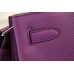 Hermes So Kelly 22cm Bag In Purple Leather