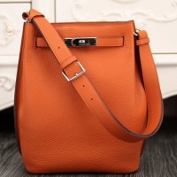 Hermes So Kelly 22cm Bag In Orange Leather Hermes So Kelly 22cm Bag In Orange Leather