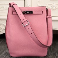 Hermes So Kelly 22cm Bag In Pink Leather Hermes So Kelly 22cm Bag In Pink Leather