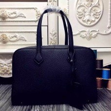 Hermes Victoria II 35cm Bag In Black Leather Hermes Victoria II 35cm Bag In Black Leather