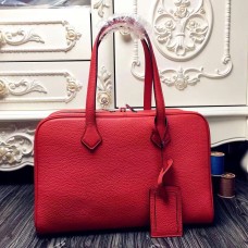 Hermes Victoria II 35cm Bag In Red Leather Hermes Victoria II 35cm Bag In Red Leather