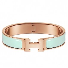 Hermes Aqua Enamel Clic H PM Bracelet