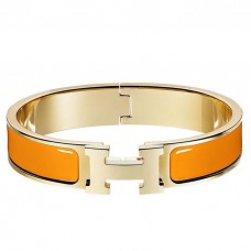 Hermes Orange Enamel Clic H PM Bracelet