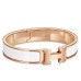 Hermes White Enamel Clic H PM Bracelet